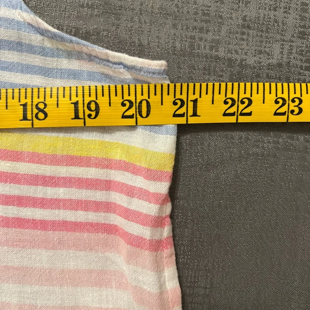 Tommy Bahama Sleeveless V-Neck Tank Striped Linen Blend size Medium - Picture 9 of 12